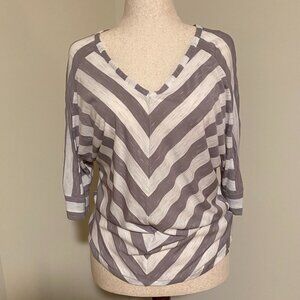 Apt 9 Grey and White Striped Blouse
